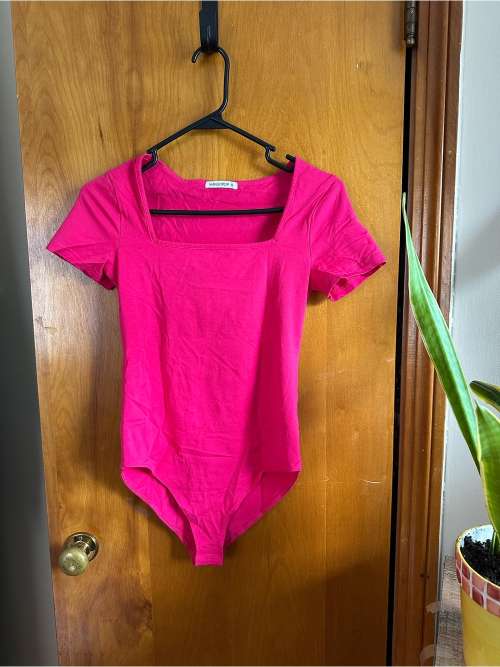 Sabo Skirt Hot Pink Square Neck Bodysuit